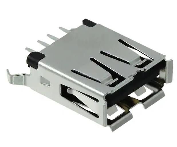 1734366-1 USB-A (USB TYPE-A) USB 2.0 Conector de recipiente 4 Posición a través del agujero